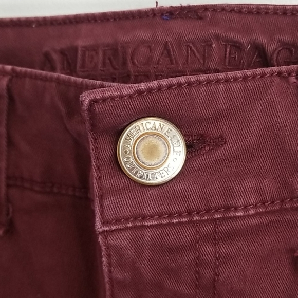 American Eagle High RISE burgundy jeggings jeans 2 - Picture 6 of 10